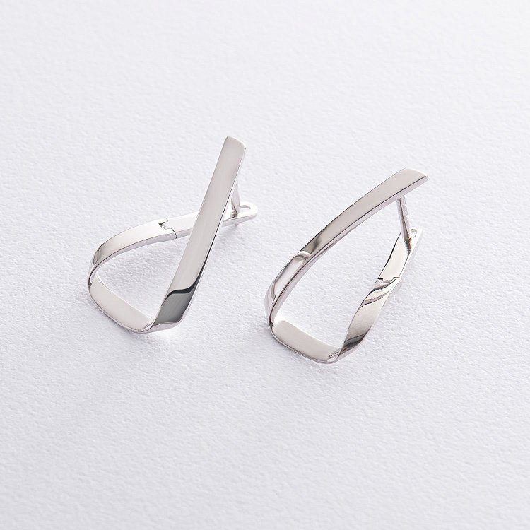 Срібні сережки на англійській застібці 122719 від ювелірного магазину Онікс - 2