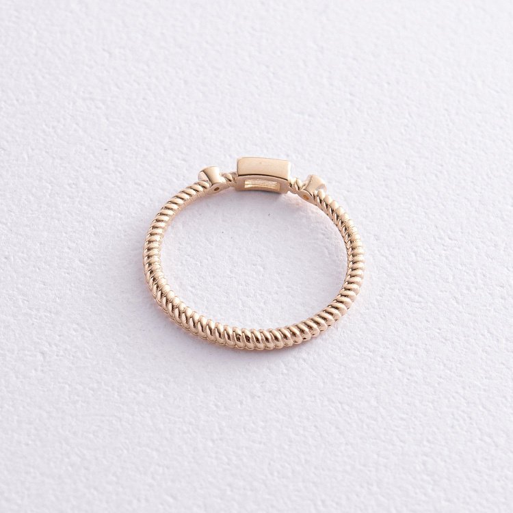 Каблучка "Кайла" у жовтому золоті (фіаніти) к07399 від ювелірного магазину Онікс - 6