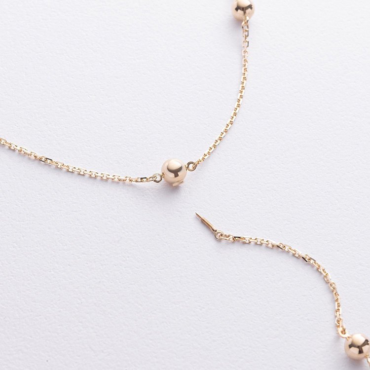 Кольє 2 в 1 "Кульки" у жовтому золоті кол02518 від ювелірного магазину Онікс - 6