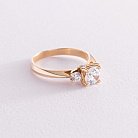 Золотое помолвочное кольцо с фианитами к05886 от ювелирного магазина Оникс - 2