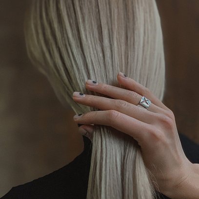 Срібний перстень "Літак" 112228 №11