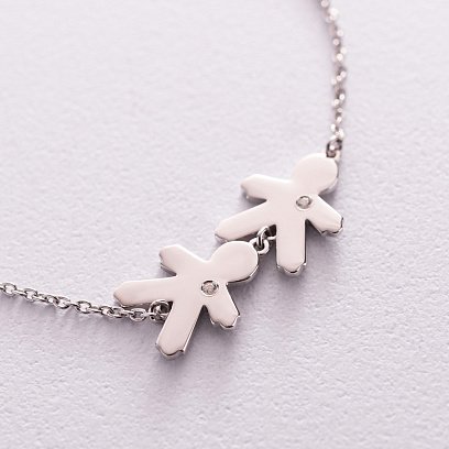 Срібний браслет "Два хлопчики" (можливе гравіювання) 2082 №3