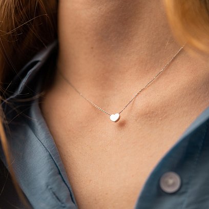 Кольє "Сердечко" в білому золоті кол01253 №9