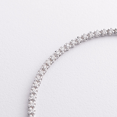 Браслет Теннис в белом золоте с белыми бриллиантами бб0050sm №2