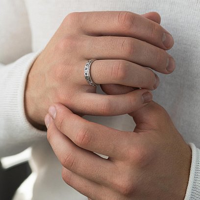 Срібна каблучка "Спаси і збережи" ку-1 №2