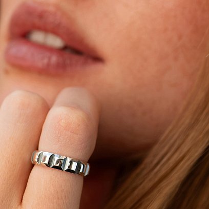 Серебряное кольцо "Nicole" (чернение) 112806 №6