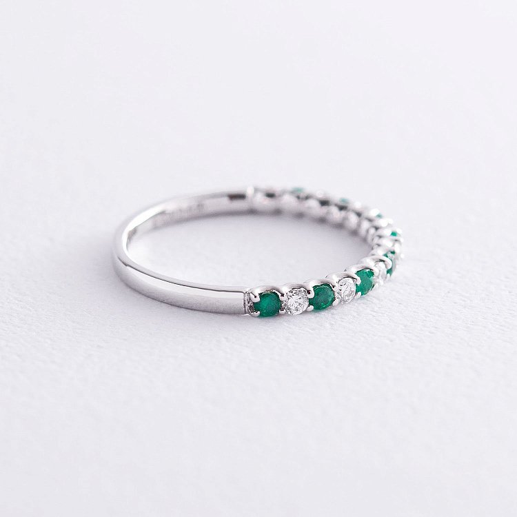 Золотое кольцо с бриллиантами и изумрудами кб0294ai от ювелирного магазина Оникс - 3