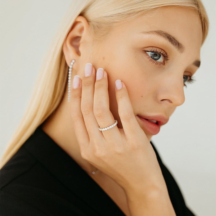 Золоті сережки - пусети з діамантами с407ar від ювелірного магазину Онікс - 6