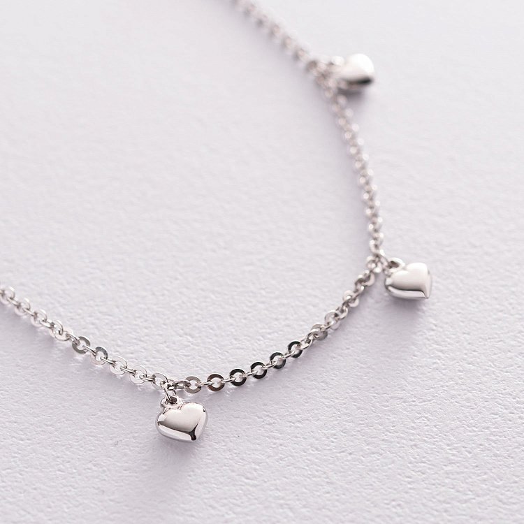 Золотий браслет "Сердечка" на ногу б04703 від ювелірного магазину Онікс - 2