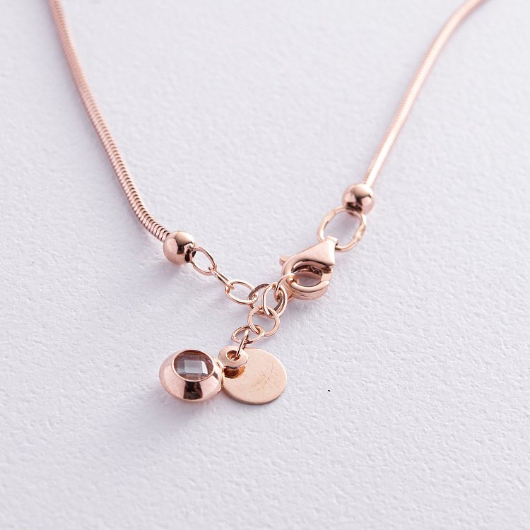 Браслет "Кульки" у червоному золоті (фіаніти) б04801 від ювелірного магазину Онікс - 4