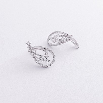 Золотые серьги с бриллиантами сб0538cha №4