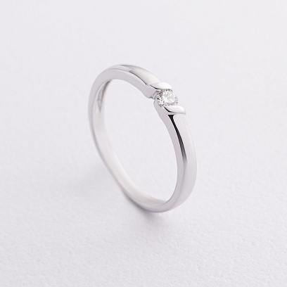 Помолвочное золотое кольцо с бриллиантом кб0632ca