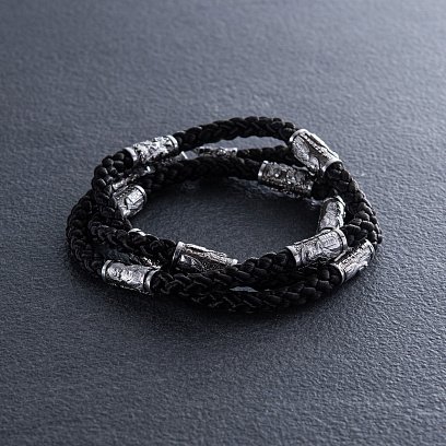 Православный шелковый шнурок с серебряной застежкой 948 №3