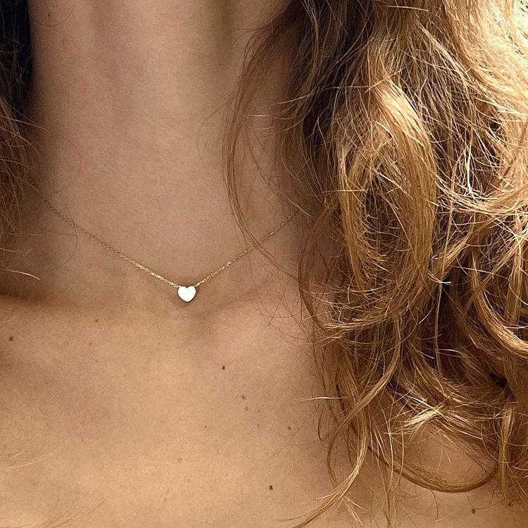 Колье "Сердечко" в желтом золоте кол01751 от ювелирного магазина Оникс - 2