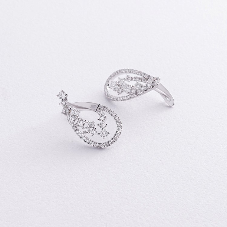 Золотые серьги с бриллиантами сб0538cha от ювелирного магазина Оникс - 3