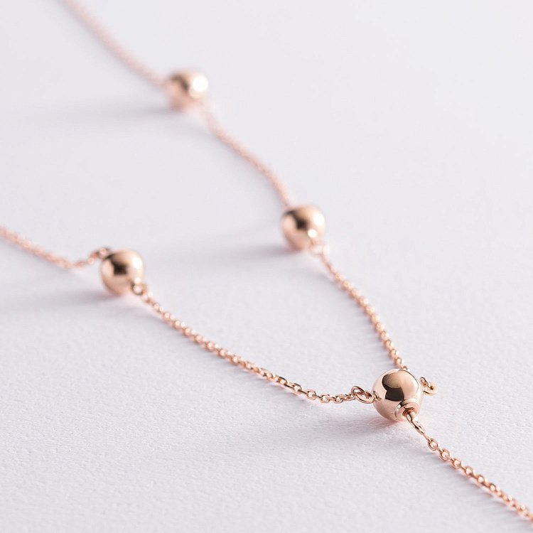 Кольє 2 в 1 "Кульки" в червоному золоті кол01954 від ювелірного магазину Онікс - 5