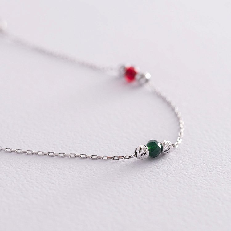 Серебряный браслет (разноцветные фианиты) 141460 от ювелирного магазина Оникс - 3