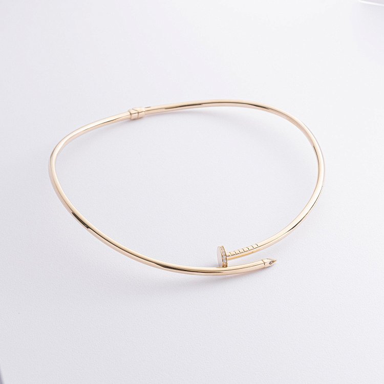 Кольє "Цвях" у жовтому золоті (фіаніти) кол02529 від ювелірного магазину Онікс