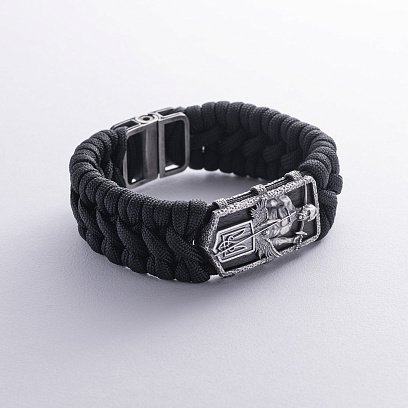 Срібний браслет "Український козак" (ебенове дерево) 1247 №7