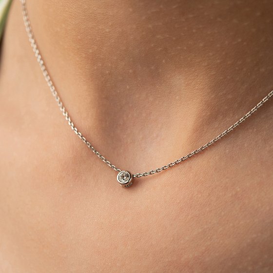 Серебряное колье с фианитом 908-00971 №4