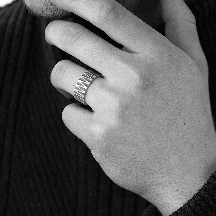 Серебряное кольцо "Геометрия" 112710 от ювелирного магазина Оникс - 3