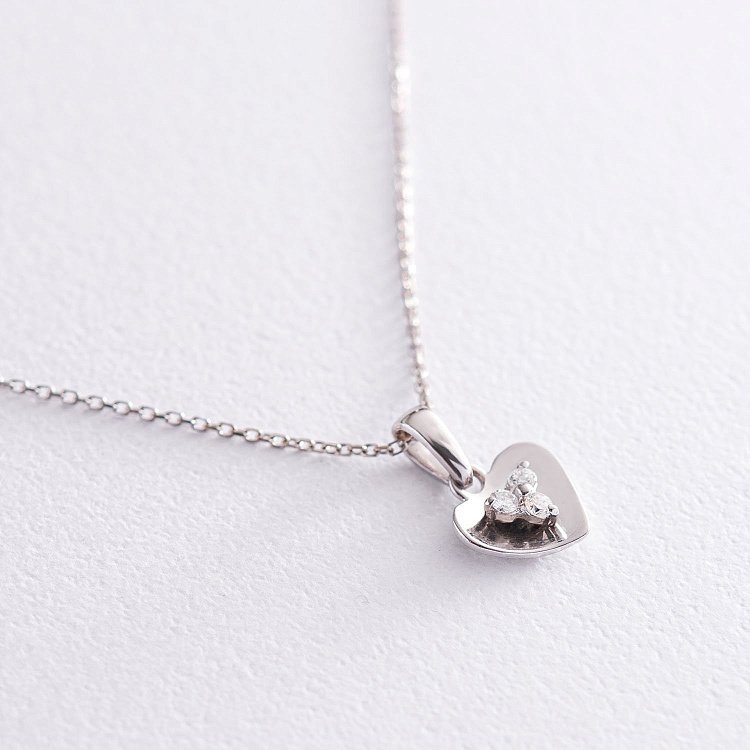 Золотое колье "Сердечко" (бриллианты) кол232 от ювелирного магазина Оникс - 2