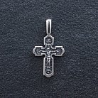 Православный серебряный крест "Распятие Христово. Икона Божией Матери" 133240 от ювелирного магазина Оникс - 2
