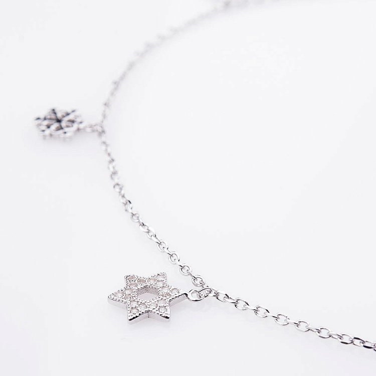 Срібний браслет на ногу з фіанітами 14959 від ювелірного магазину Онікс - 1