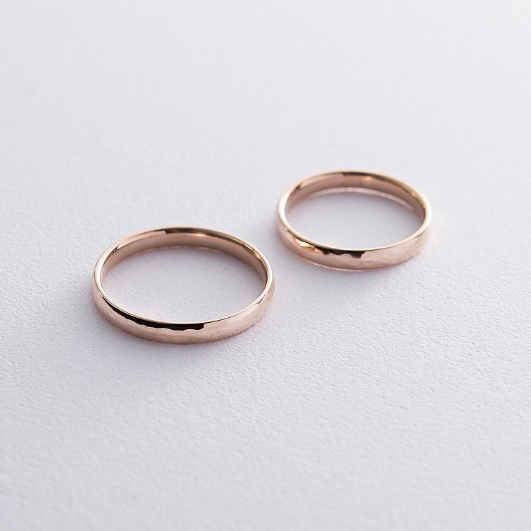 Золотое обручальное кольцо 3 мм (текстурное) обр00409 от ювелирного магазина Оникс