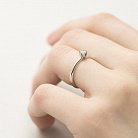 Золотое помолвочное кольцо (фианит) к05981 от ювелирного магазина Оникс - 6