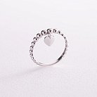 Шариковое кольцо "Сердечко" в белом золоте к07101 от ювелирного магазина Оникс