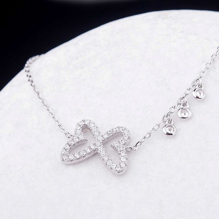 Серебряный браслет "Бабочка" с фианитами 14940 от ювелирного магазина Оникс - 2