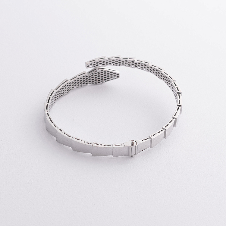 Жорсткий браслет "Змія" у білому золоті б05408 - 1 Жорсткий браслет "Змія" у білому золоті б05408 від ювелірного магазину Онікс - 1