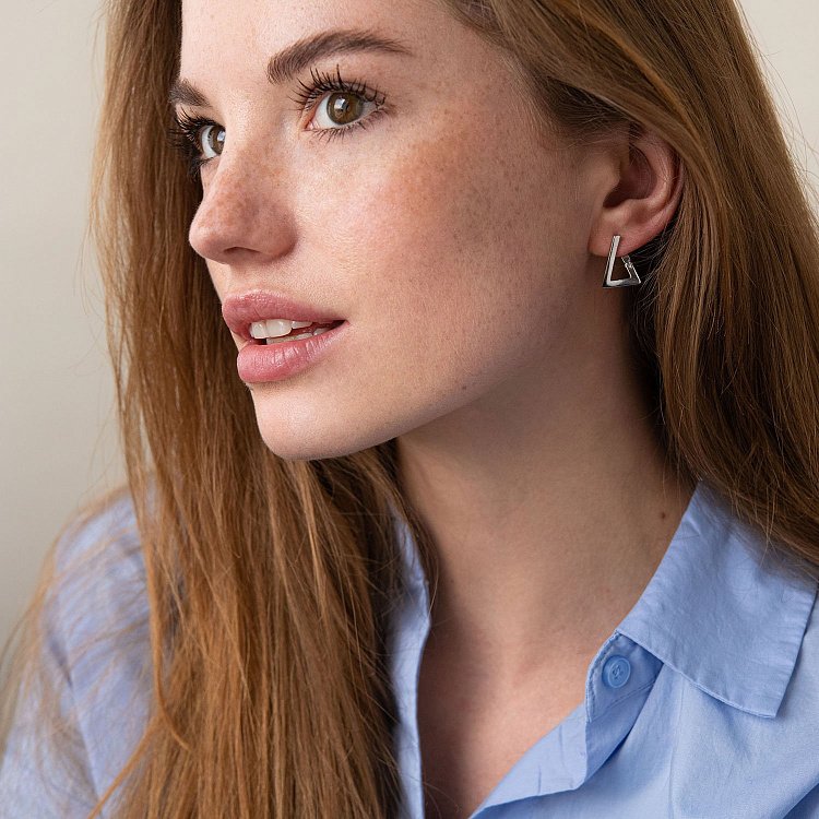 Срібні сережки "Імпровізація" 122905 від ювелірного магазину Онікс - 5