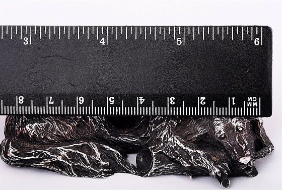 Серебряная фигура ручной работы "Спящая собака" Сер.14 №4