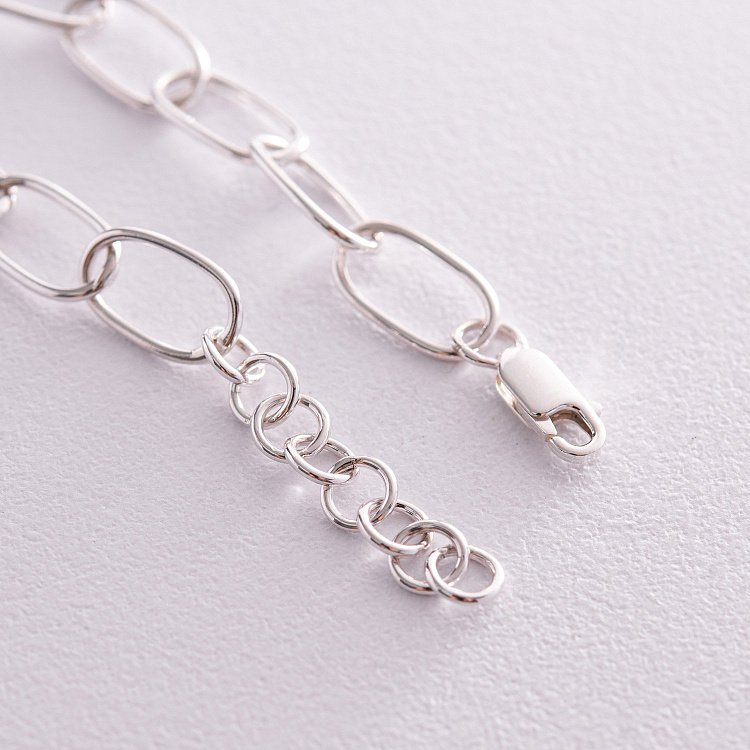 Срібний браслет "Ланцюжок з монеткою" (можливе гравіювання) 141628 від ювелірного магазину Онікс - 2