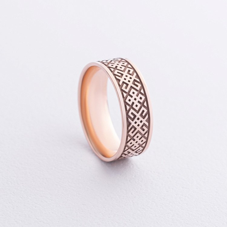 Обручка "Вишиванка" у червоному золоті 240521300 від ювелірного магазину Онікс