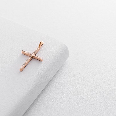 Золотий хрестик з фіанітами п03285