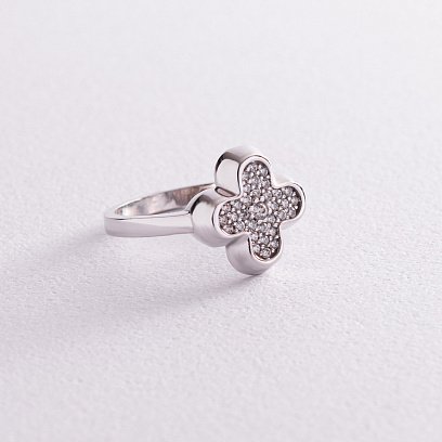 Золотое кольцо "Клевер" (фианиты) к04976