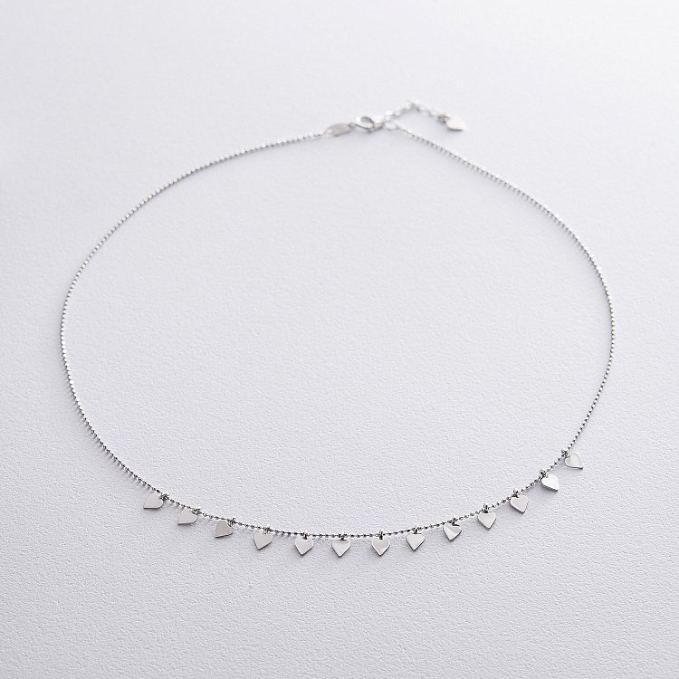 Золотое колье с сердечками кол01396 от ювелирного магазина Оникс