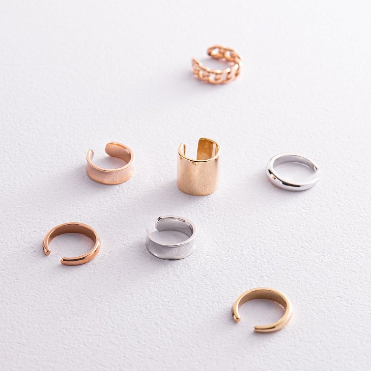 Сережка-каффа в жовтому золоті с06951 від ювелірного магазину Онікс - 6