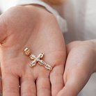 Золотой крест "Распятие" с бриллиантами 124292400 от ювелирного магазина Оникс - 3