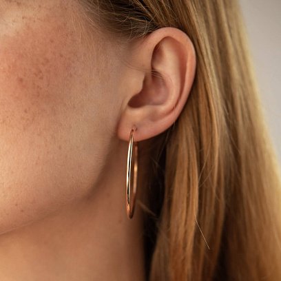 Сережки - кільця в червоному золоті (4.3 см) с02015 №4