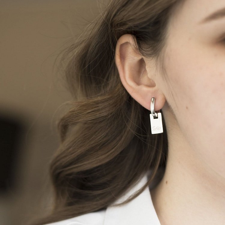 Серебряные серьги на английской застежке 122404 от ювелирного магазина Оникс - 2