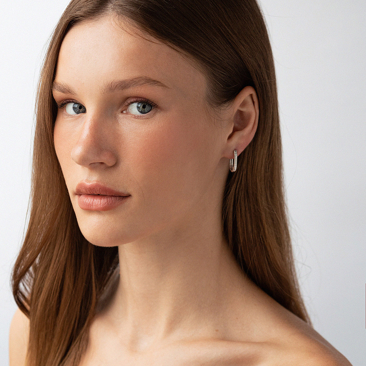 Серьги "Alisia" в белом золоте с09220 от ювелирного магазина Оникс - 5