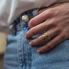 Широкое кольцо "Элизабет" в желтом золоте к07357 от ювелирного магазина Оникс - 10