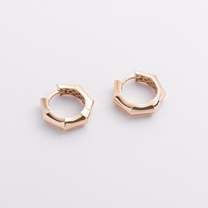 Серьги - кольца "Selesta" в желтом золоте mini с09556 №2