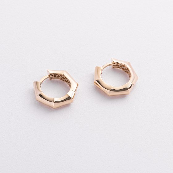 Серьги - кольца "Selesta" в желтом золоте mini с09556 №3