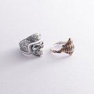 Срібний перстень "Череп з банданою" (чорніння, позолота) 356 от ювелирного магазина Оникс - 3