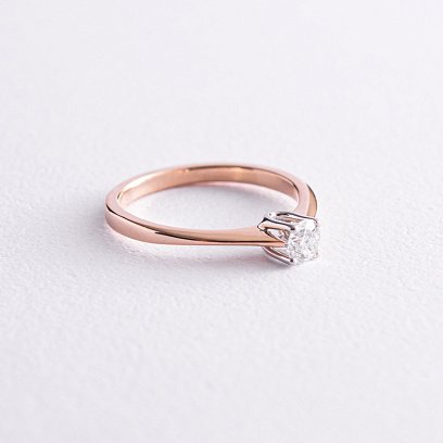 Заручальна золота каблучка з діамантом 218612421 №2